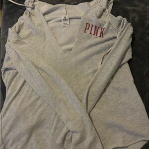 PINK Victoria's Secret Women's Grey Hoodie 49ers Sweatshirt